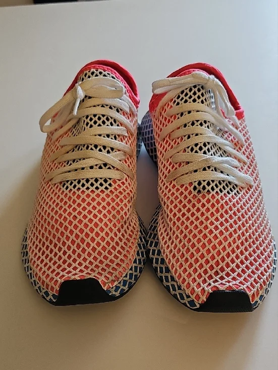 Men's Adidas Deerupt Coral and White Mesh Athletic Shoes SIZE 10 - Picture 3 of 8